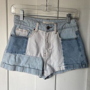 PacSun Women's Blue Patchwork Jean Shorts